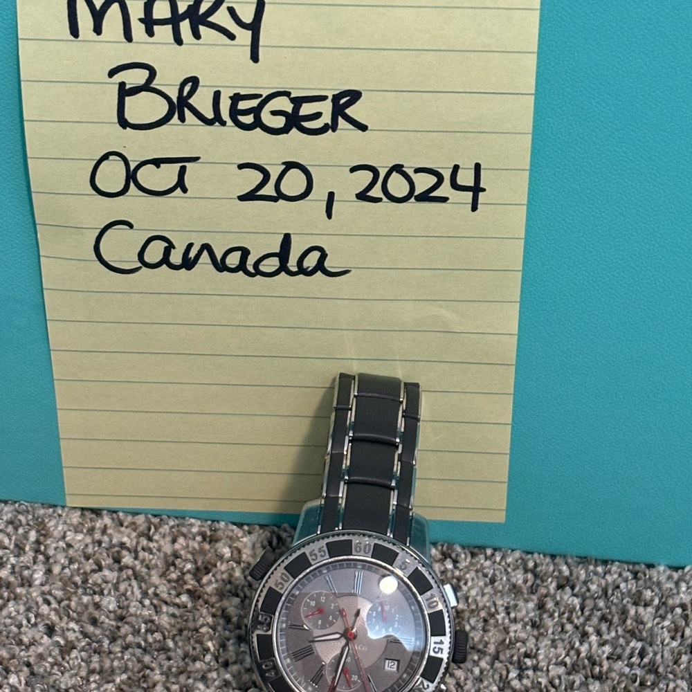 Men's Black and Silver Watch